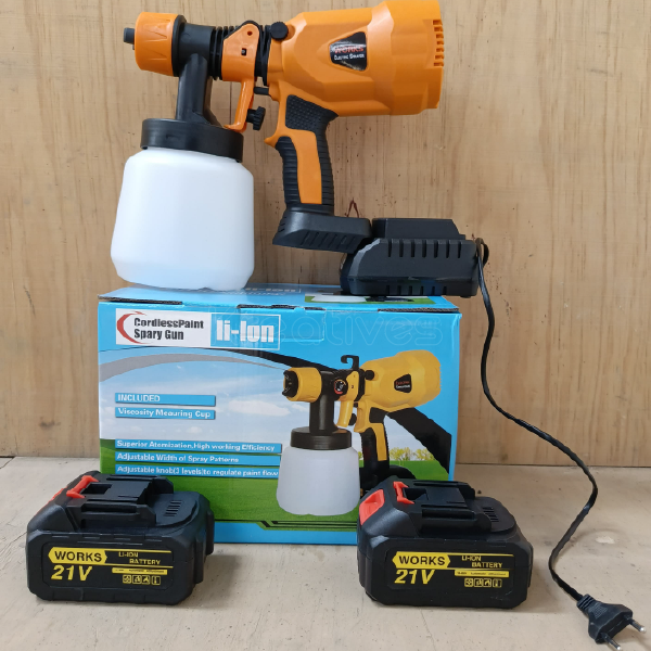 Portable 21V Cordless Spray Gun wireless + 2 Batteries