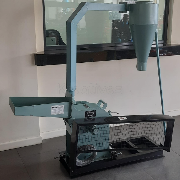 GM25 India Poshomill with Cyclone, Guard, and Base Frame – Engine/Motor Sold Separately