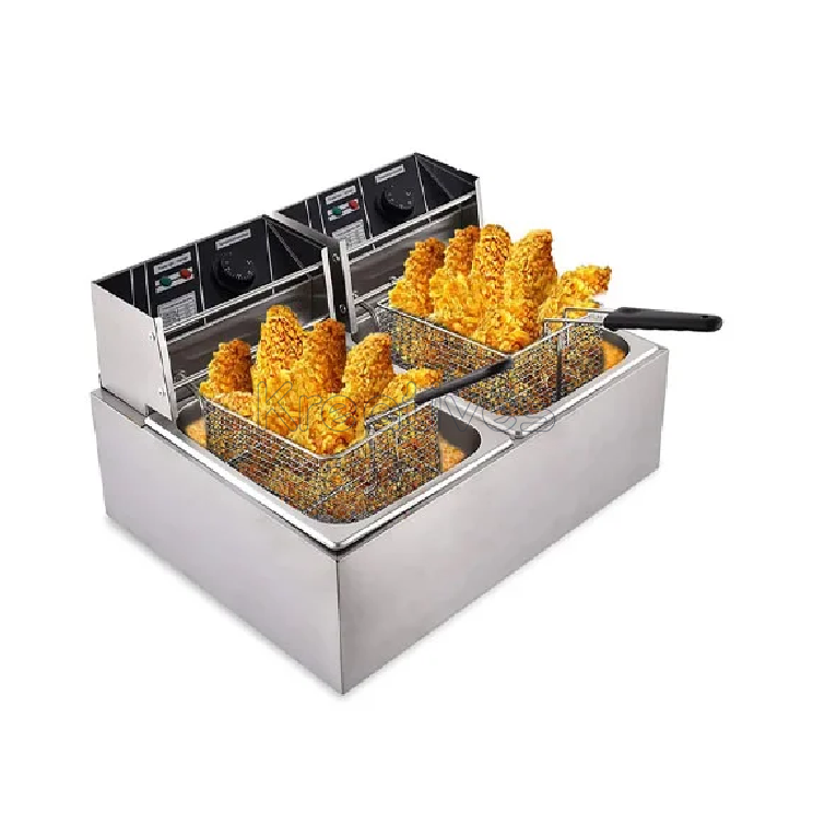 Commercial 12L Double Commercial Fryer 6L+6L