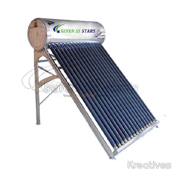150 Ltrs SEVEN SS STARS Solar Water Heater Non Pressurized | Stainless Steel Vacuum tube