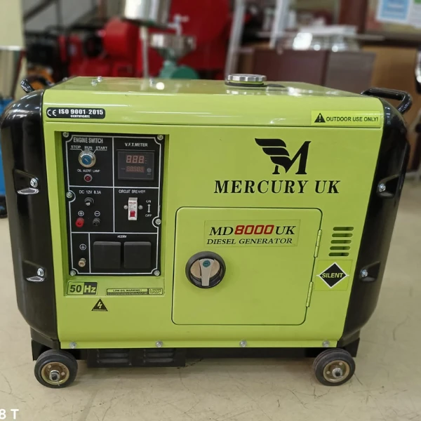 Mercury UK 6.5KVA Diesel Silent Generator Water Cooled - Super Silent + ATS