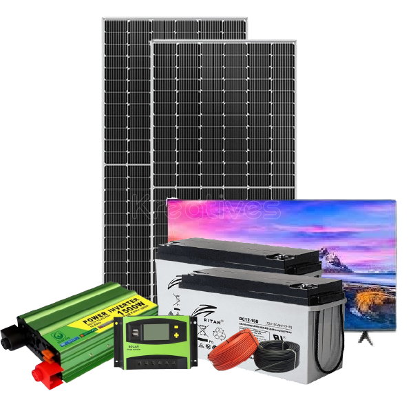 1500W Off-Grid Solar Tv  32″ Digital LED System Kit