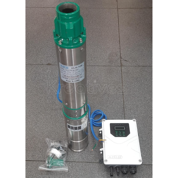 Aico Japan Solar DC 150Mtrs 1Inch Submersible pump with Controller - 4AC13.5/120-110/1200-1