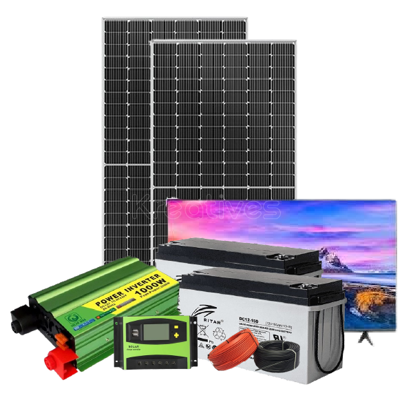 1000W Off-Grid Solar Tv 32″ Digital System Kit