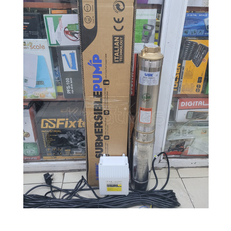 0.75HP 63M Submersible Electric Pump 3000L/H | FREE 30Mtrs Cable