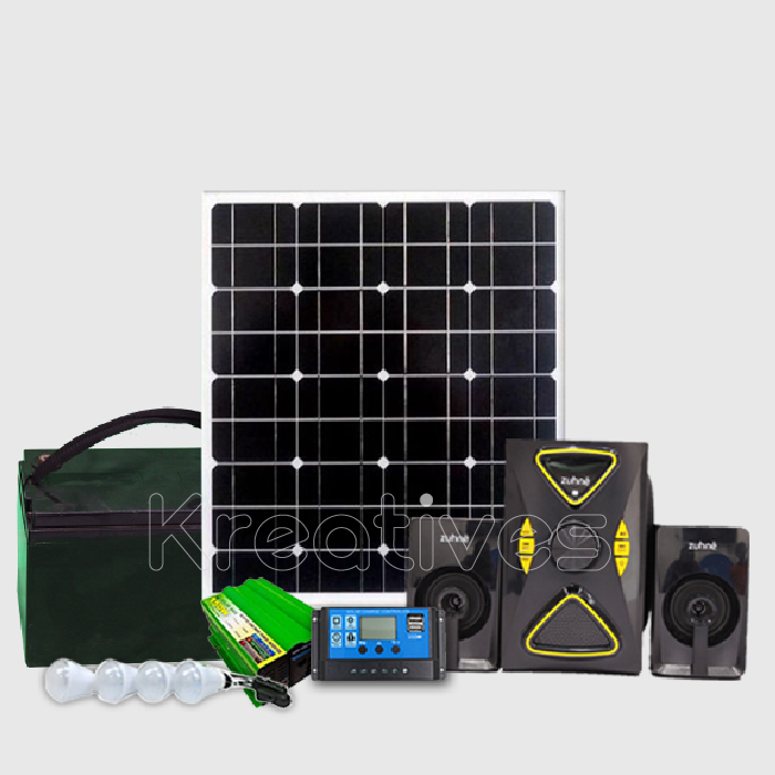 40 WATTS SOLAR FULL KIT + 2.1CH SUBWOOFER SYSTEM