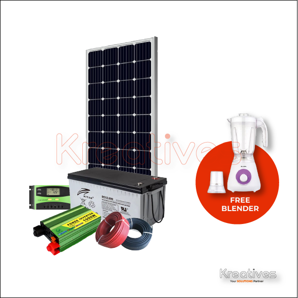 1000Watts Solar Backup System kit with FREE 2in1 Blender